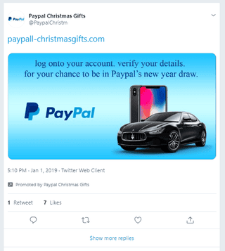 Illustration for article titled Phishing Scam From Fake PayPal Account Was Promoted on Twitter